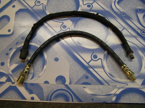 old & new MG TD brake hoses