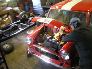 Butch adds brake fluid to the M/Cyl reservoir on the Mini