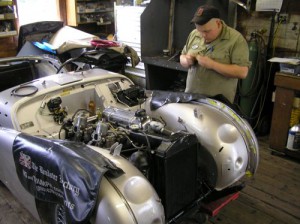John builds up the engine compartment 