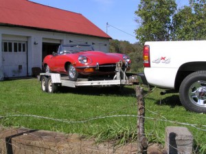 a red 4.2 E-type in for service