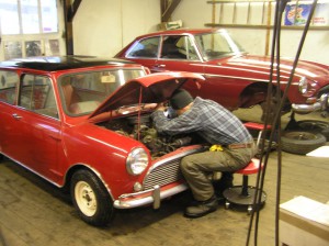 Patrick inspects a '67 Cooper "S"