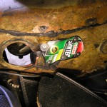 tunnel damage repaired with Castrol oil jug