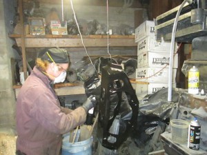 Steve paints an E-type IRS cage