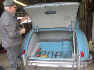 Installing trunk upholstery