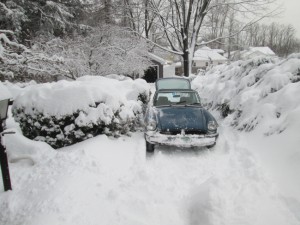 MGB GT in Snow