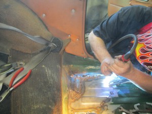Butch welds up an MGB floor