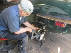 Butch makes a wheel bearing adjustment